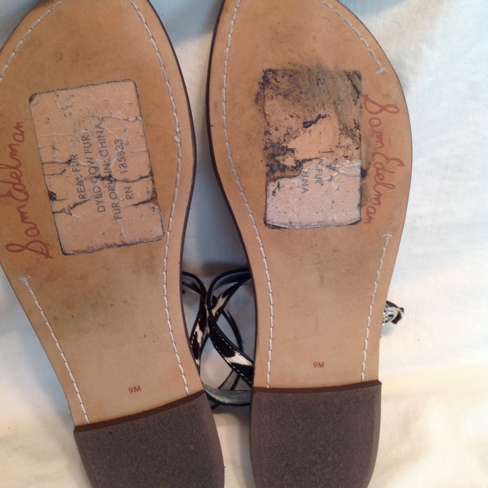 Sam Edelman Genuine calf hair croc footbed sandal - Picture 5 of 6